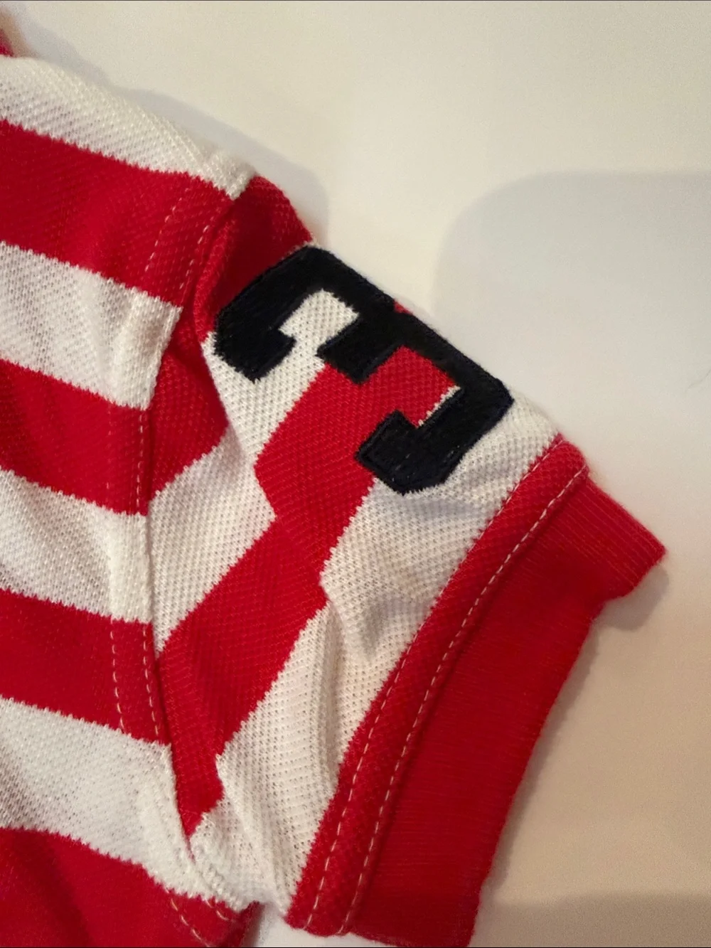 U.S. Polo Assn. Red & White Striped Polo Romper